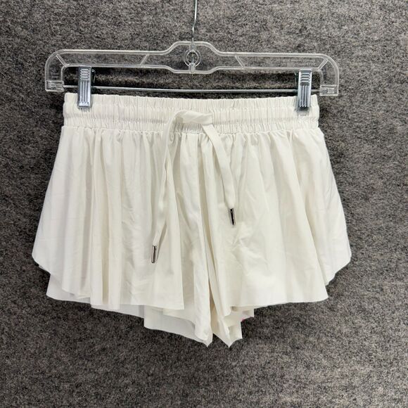 Liberty Pro Shorts Girls M Medium White Mid Rise Chino Drawstring Elastic Waist - Picture 1 of 5
